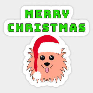 Merry Christmas with Dog Sticker